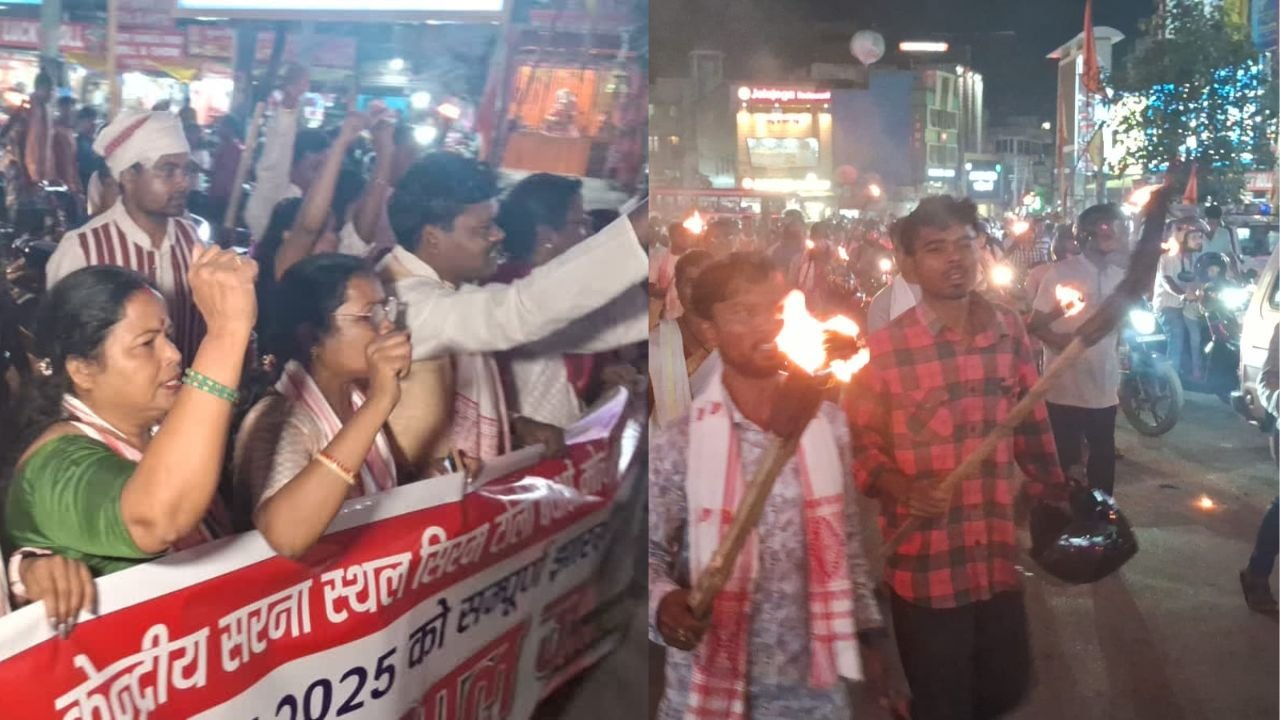 4 जून को आदिवासी संगठनों का झारखंड बंद, रांची में निकाला गया मशाल जुलूस