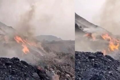 CCL तोपा परियोजना के स्टील टू ग्रेड कोयला स्टॉक में लगी भीषण आग से तबाही, बेफिक्र परियोजना अधिकारी और खान प्रबंधक छुट्टी पर गए