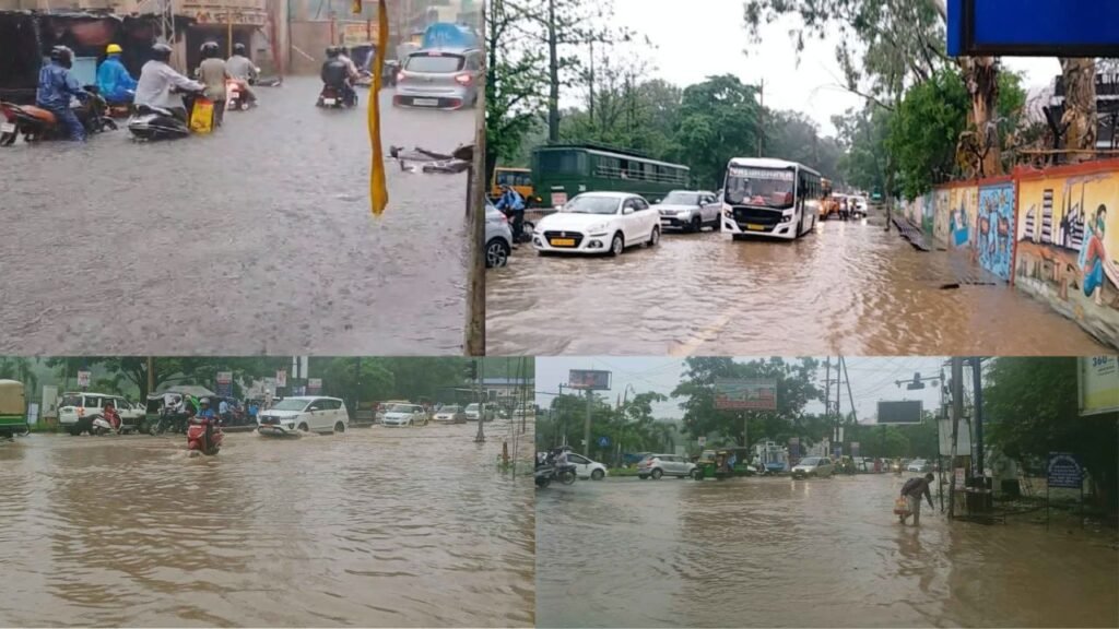 घंटे भर की बारिश में डूब गई रांची की सड़कें, जलजमाव से सड़क जाम, कई घरों में घुसा पानी