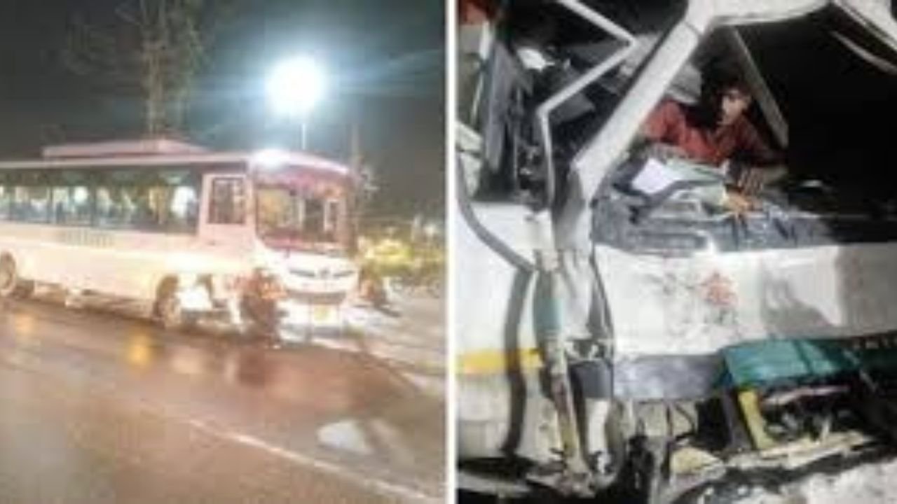 रांची के नामकुम में बस और ट्रक की टक्कर, तीन घायल, केबिन में फंसा ट्रक चालक