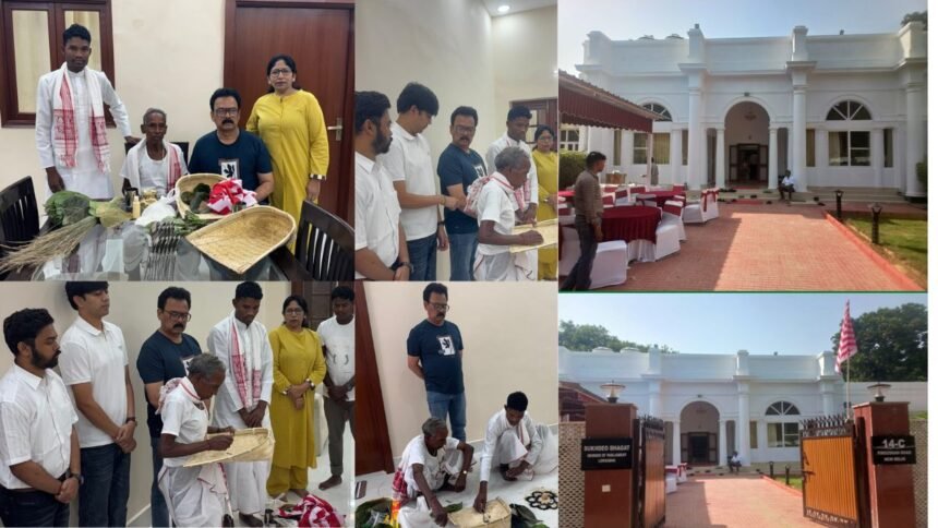 सांसद सुखदेव भगत के घर का गृह प्रवेश, दिल्ली में आदिवासी रीति रिवाज के साथ की पूजा