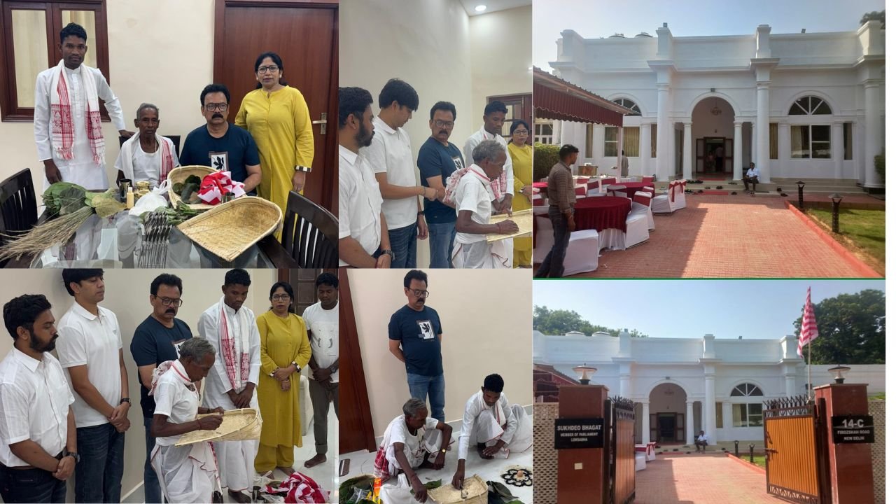 सांसद सुखदेव भगत के घर का गृह प्रवेश, दिल्ली में आदिवासी रीति रिवाज के साथ की पूजा