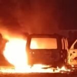 बिहार में तेज रफ्तार स्कार्पियों ने चार लोगों को कुचला, एक की मौके पर मौत, नाराज लोगों ने गाड़ी में लगाई आग