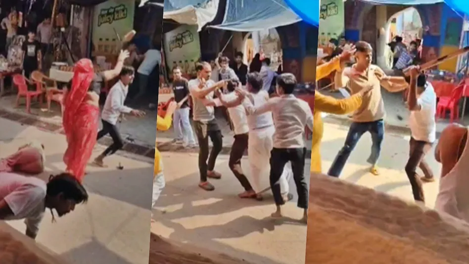 Mathura Lassi War:लस्सी बेचने को लेकर हुई मारपीट, जमकर चले लाठी-डंडे और पत्थर, VIDEO VIRAL