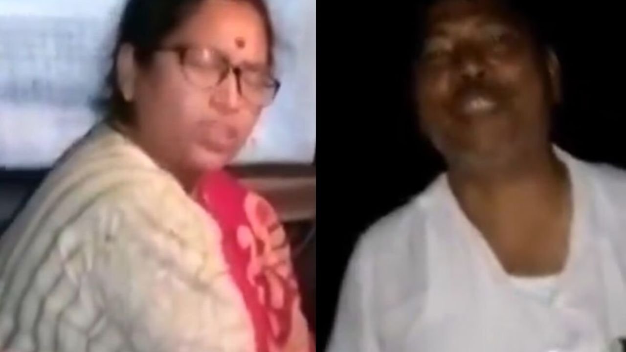BJP की महिला नेता TMC लीडर की कार में पी रही थी शराब, लोगों ने रंगे हाथ पकड़ा, देखिये VIDEO