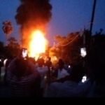 हाजीपुर में दर्दनाक सड़क सड़क हादसा, ट्रक-कंटेनर में टक्कर के बाद लगी भीषण आग, तीन जिंदा लोग जिंदा जले