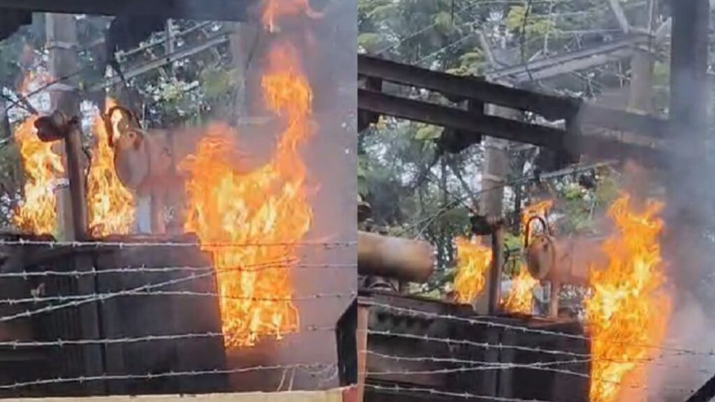 रांची के अरगोड़ा में अंचल ऑफिस के पास ट्रांसफार्मर में लगी आग, मच गई अफरा-तफरी