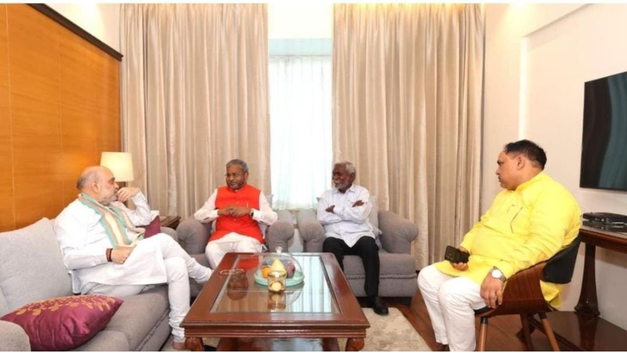 अमित शाह ने बाबूलाल और चंपाई सोरेन के साथ की बैठक, प्रदेश बीजेपी संगठन को लेकर हुई चर्चा