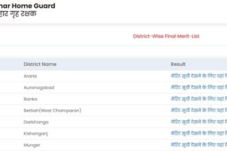 बिहार होम गार्ड फाइनल मेरिट लिस्ट जारी,15,000 पदों पर होना हैं चयन,ऐसे करें चेक