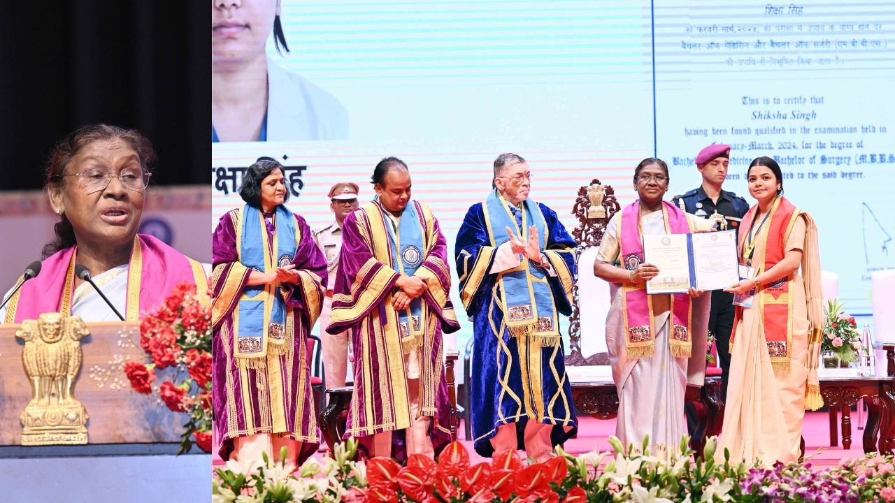 देवघर एम्स के पहले दीक्षांत समारोह में शामिल हुई राष्ट्रपति द्रोपर्दी मुर्मू, 48 MBBS छात्र-छात्राओं को प्रदान की उपाधि