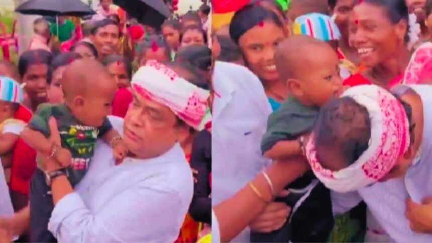 इरफान अंसारी की गोद में बच्चे कर दिया पेशाब, देखिये फिर मंत्री ने क्या दिया रिएक्शन