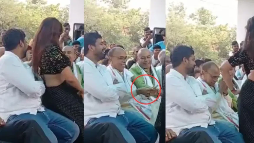 बिहार में BJP जिलाध्यक्ष की गोद में बार बाला, ऐ मिसिर जी... गाना पर खूब हुई मस्ती, VIDEO हुआ वायरल