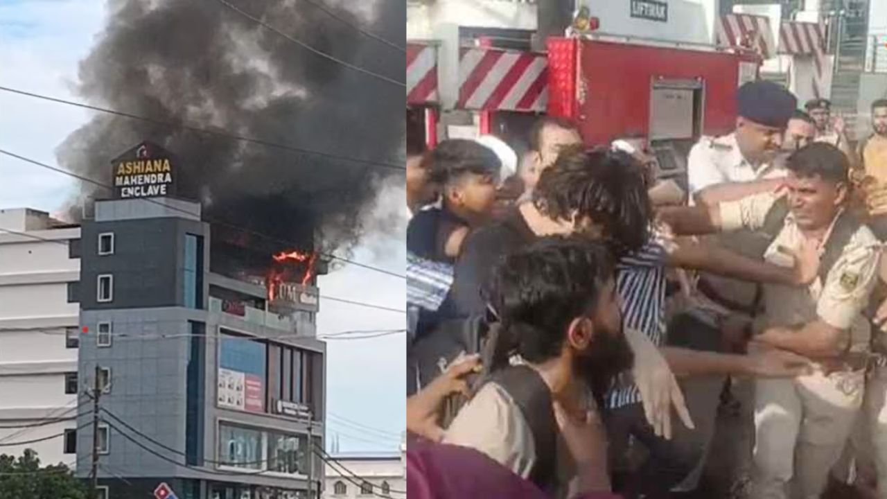 पटना के Caelium रेस्टूरेंट में लगी भीषण आग, होटल मालिक और पुलिस के बीच मारपीट