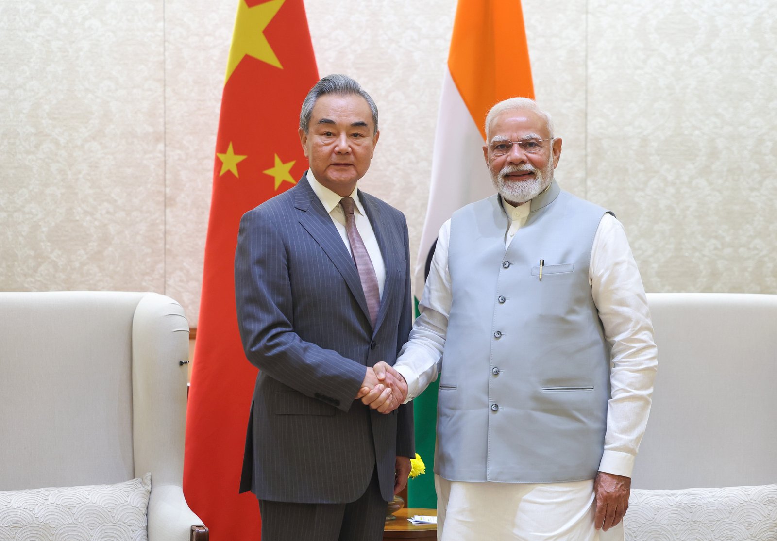 Chinese Foreign Minister Mr. Wang Yi calls on PM, in New Delhi on August 19, 2025.