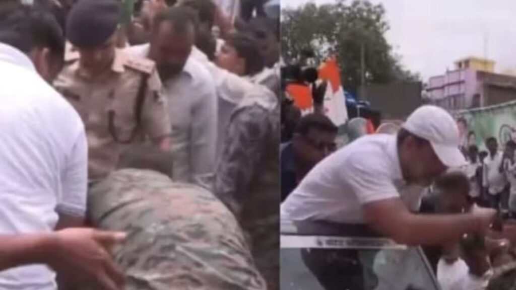 Rahul Gandhi की कार के चपेट में आया पुलिस जवान, वोट अधिकार यात्रा के दौरान नवादा हुआ हादसा