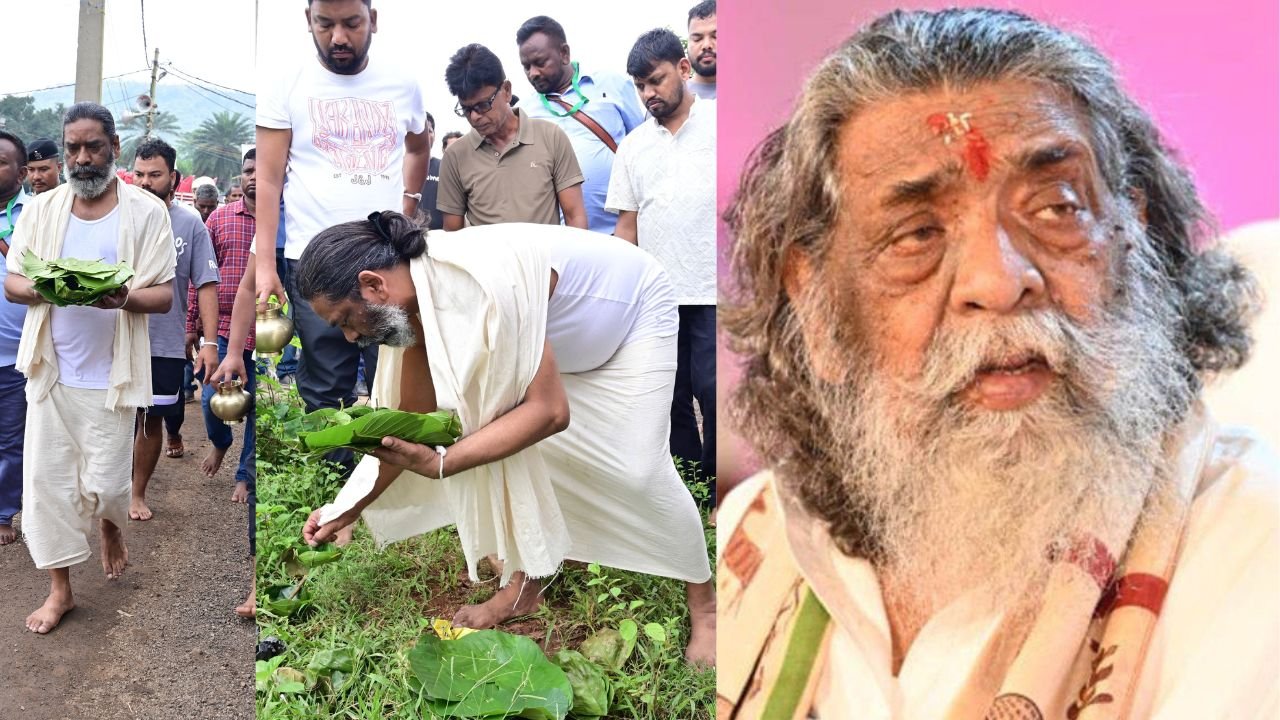 शिबू सोरेन के श्राद्धकर्म के लिए संथाली और हिंदी भाषा में छपा ब्रह्मभोज का कार्ड, हेमंत सोरेन ने पारंपरिक तरीके से किया सात कर्म