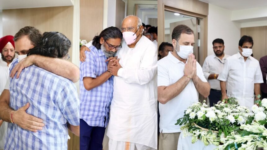 राहुल गांधी और खरगे शामिल होंगे शिबू सोरेन के अंतिम संस्कार में होंगे शामिल, हेमंत ने कहा- मेरे पास शब्द नहीं