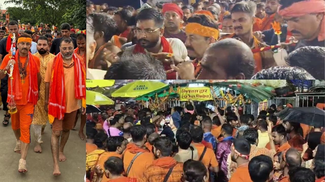 निशिकांत दुबे ने मनोज तिवारी के लिए तोड़ दिये नियम, बाबा बैद्यनाथ मंदिर में भारी विरोध के बीच हुआ VVIP दर्शन