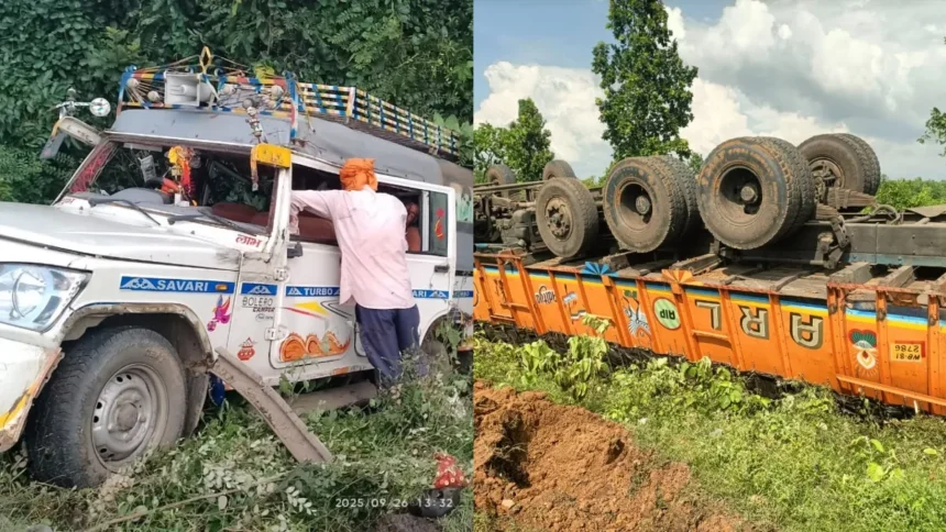 गिरिडीह-धनबाद रोड़ पर दर्दनाक हादसा, पिकअप वैन-ट्रक की टक्कर में 4 की मौत, कई घायल