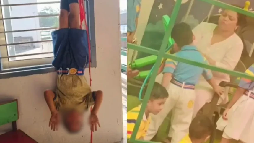 7 साल के बच्चे के साथ स्कूल में हैवानियत, होमवर्क नहीं करके आने पर खिलड़ी से उल्टा लटकाया, छात्र को जड़े चांटे ही चांटे