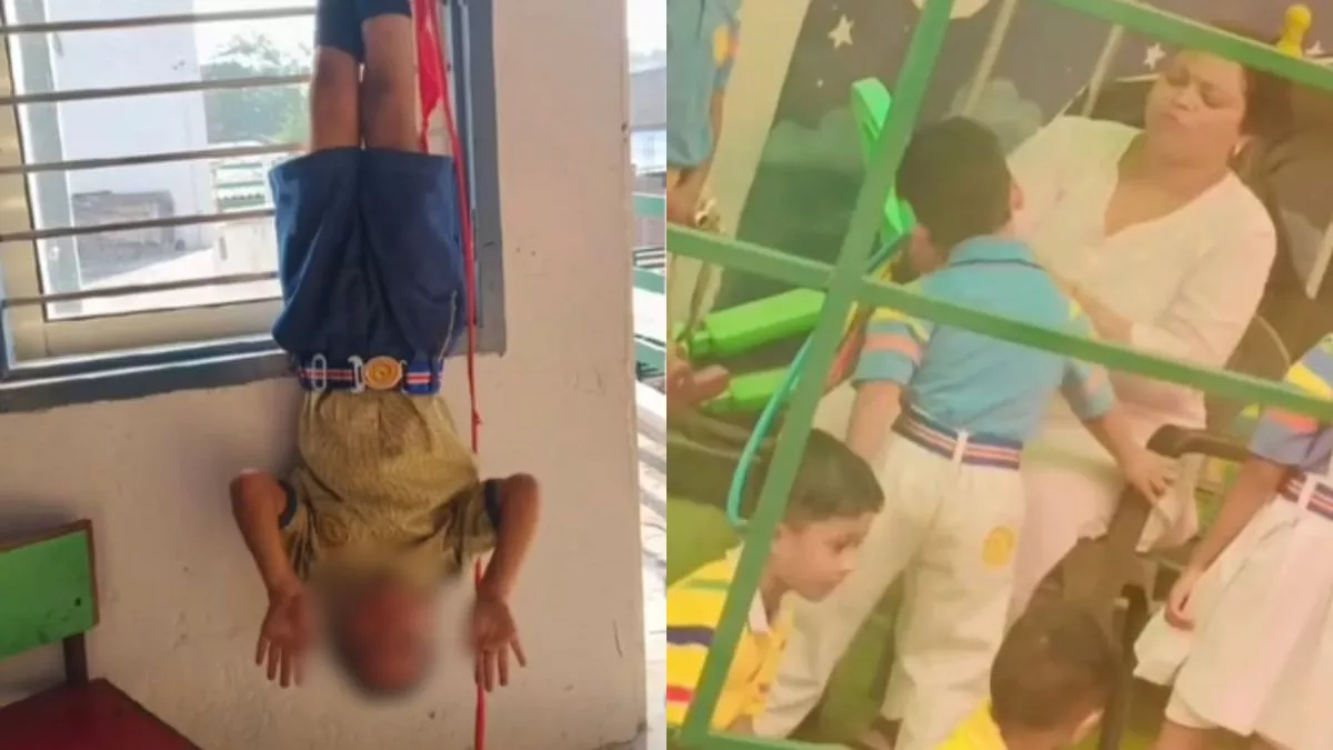 7 साल के बच्चे के साथ स्कूल में हैवानियत, होमवर्क नहीं करके आने पर खिलड़ी से उल्टा लटकाया, छात्र को जड़े चांटे ही चांटे