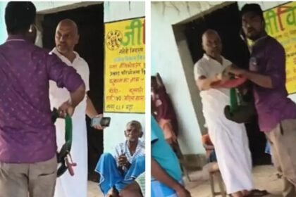 बिहार में सड़क नहीं बनने से नाराज हुआ युवक, मुखिया पति को चप्पल की माला पहनाने की कोशिश