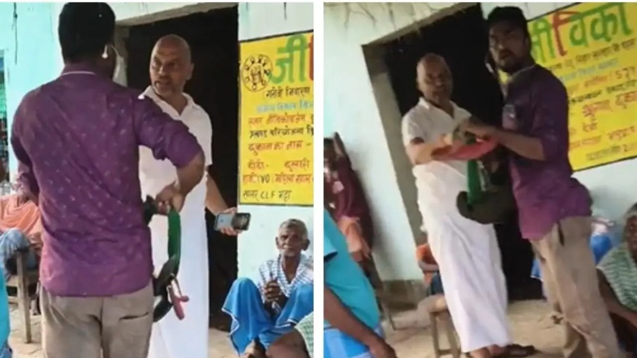 बिहार में सड़क नहीं बनने से नाराज हुआ युवक, मुखिया पति को चप्पल की माला पहनाने की कोशिश