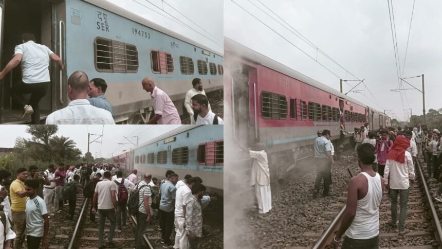 झारखंड में बड़ा रेल हादसा टला, बक्सर-टाटा सुपरफास्ट ट्रेन में लगी आग, धुआं देख रेलवे ट्रैक पर कूदने लगे पैसेंजर 1 झारखंड में बड़ा रेल हादसा टला, बक्सर-टाटा सुपरफास्ट ट्रेन में लगी आग, धुआं देख रेलवे ट्रैक पर कूदने लगे पैसेंजर