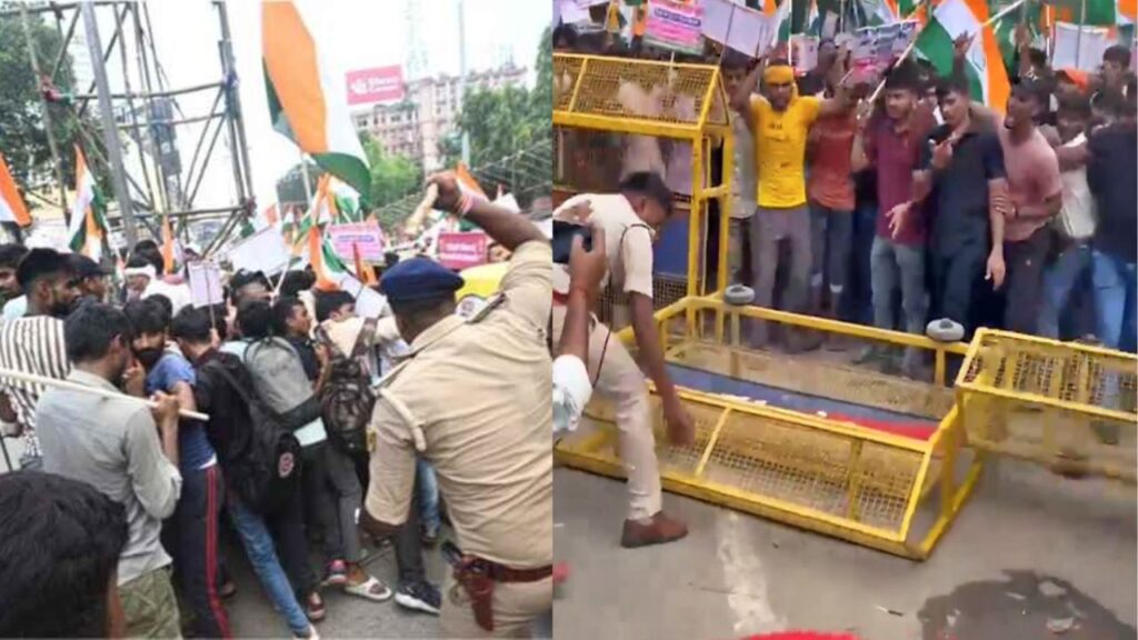 पटना में दारोगा और कांस्टेबल अभ्यर्थियों का प्रदर्शन, पुलिस ने दौड़ा-दौड़ा कर पीटा