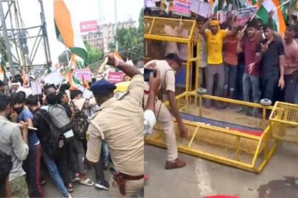 पटना में दारोगा और कांस्टेबल अभ्यर्थियों का प्रदर्शन, पुलिस ने दौड़ा-दौड़ा कर पीटा