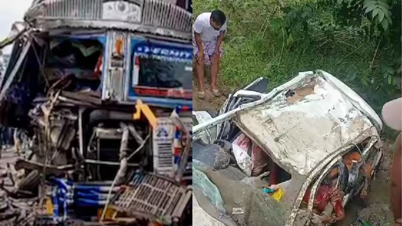 रामगढ़ में बस और ट्रक की टक्कर में दो की मौत, गोड्डा तेज रफ्तार कार गड्डे में गिरी, पति-पत्नी समेत 3 की मौत