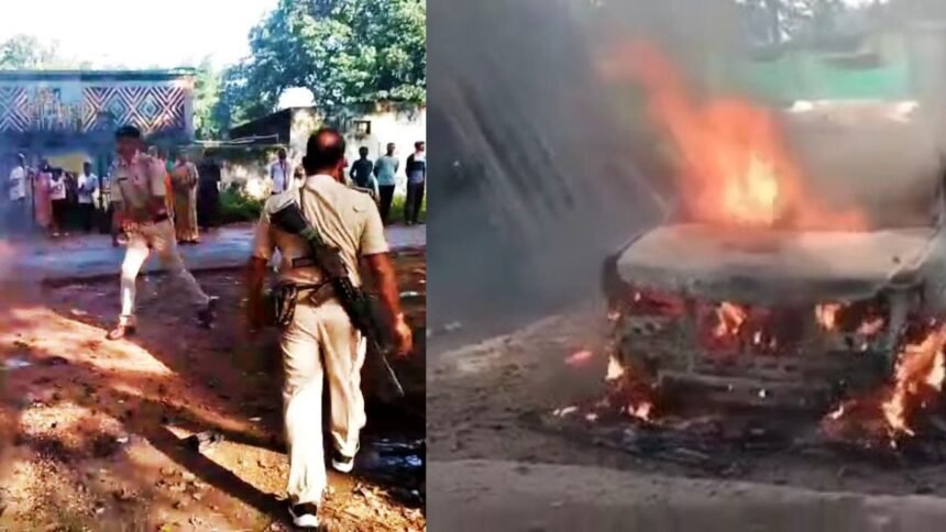 रांची में जमीन विवाद को लेकर दो गुटों में जमकर मारपीट,गाड़ी को किया आग के हवाले 1 ranchi crime