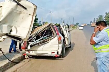 दशहरा के दिन बिहार में दर्दनाक हादसा, स्कॉर्पियो ने खड़ी कंटेनर में मारी टक्कर, 3 की मौत