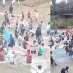 हजारीबाग में भारी बारिश से छड़वा डैम के एक गेट में पानी का रिसाव, भारी संख्या में लोग मछली पकड़ने उतरे, प्रशासन ने भीड़ हटाने में जुटा