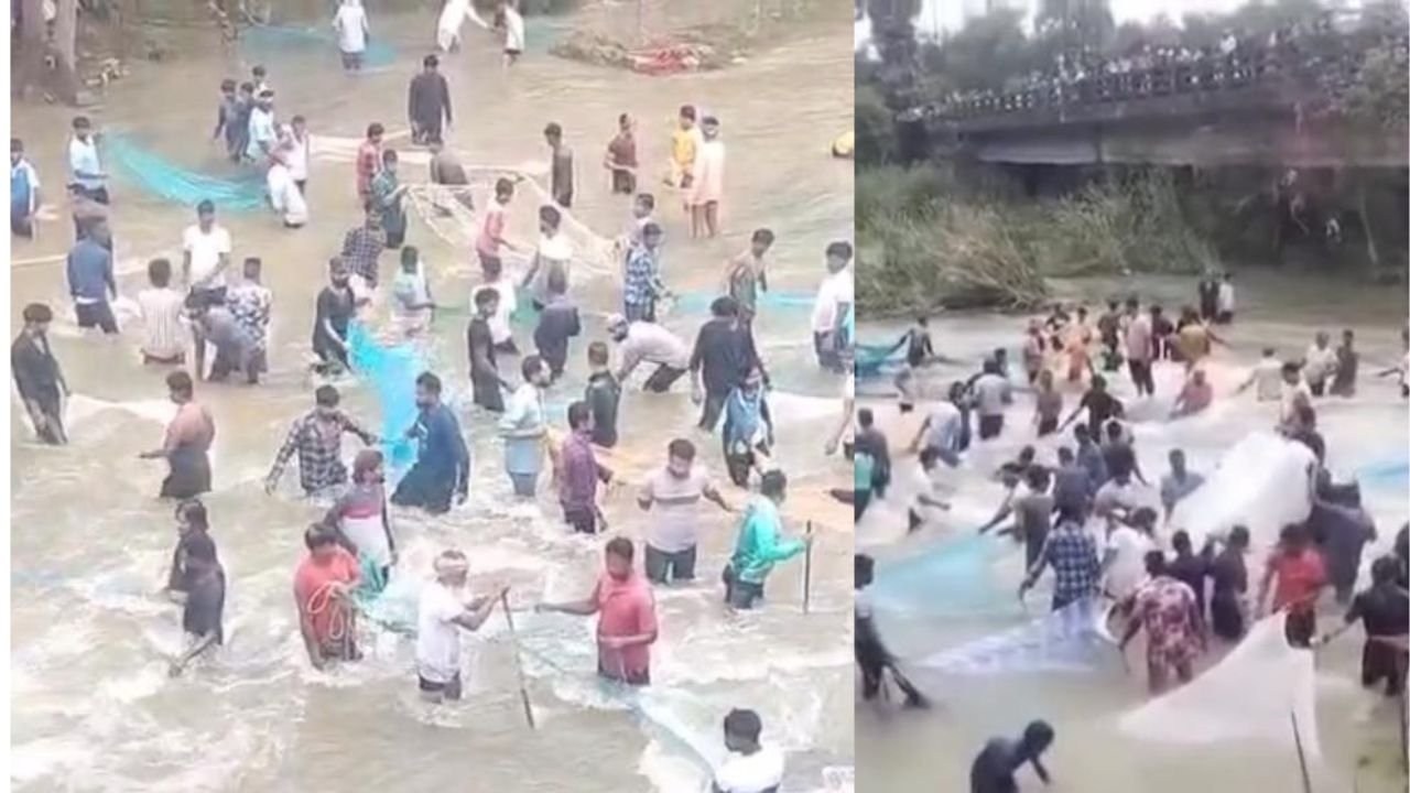 हजारीबाग में भारी बारिश से छड़वा डैम के एक गेट में पानी का रिसाव, भारी संख्या में लोग मछली पकड़ने उतरे, प्रशासन ने भीड़ हटाने में जुटा