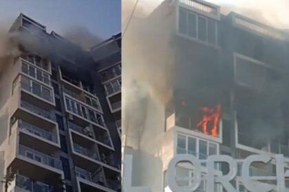 रांची के पर्ल आर्चिड अपार्टमेंट में लगी आग, मची अफरातफरी, बिल्डिंग को कराया गया खाली