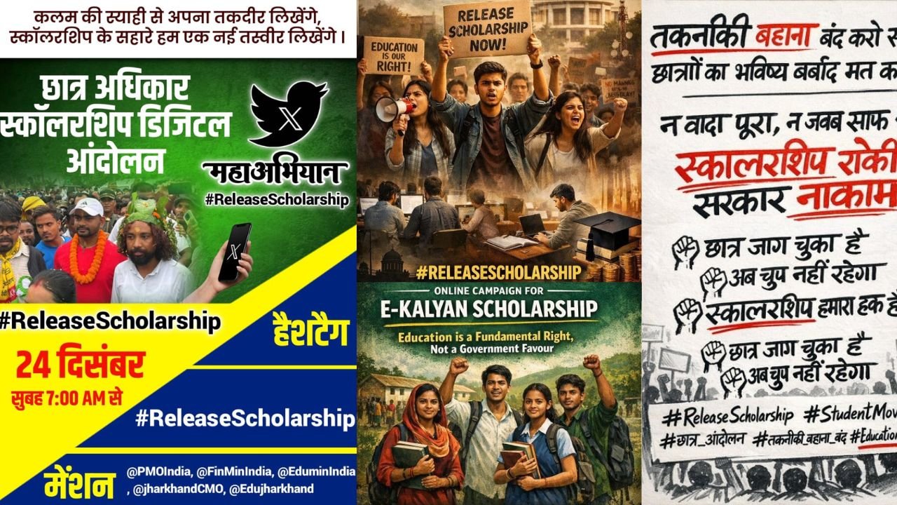 #ReleaseScholarship: झारखंड में छात्रवृति रिलीज करने की मांग को लेकर सोशल मीडिया पर कैंपेन, जयराम महतो की पार्टी ने शुरू की मुहिम