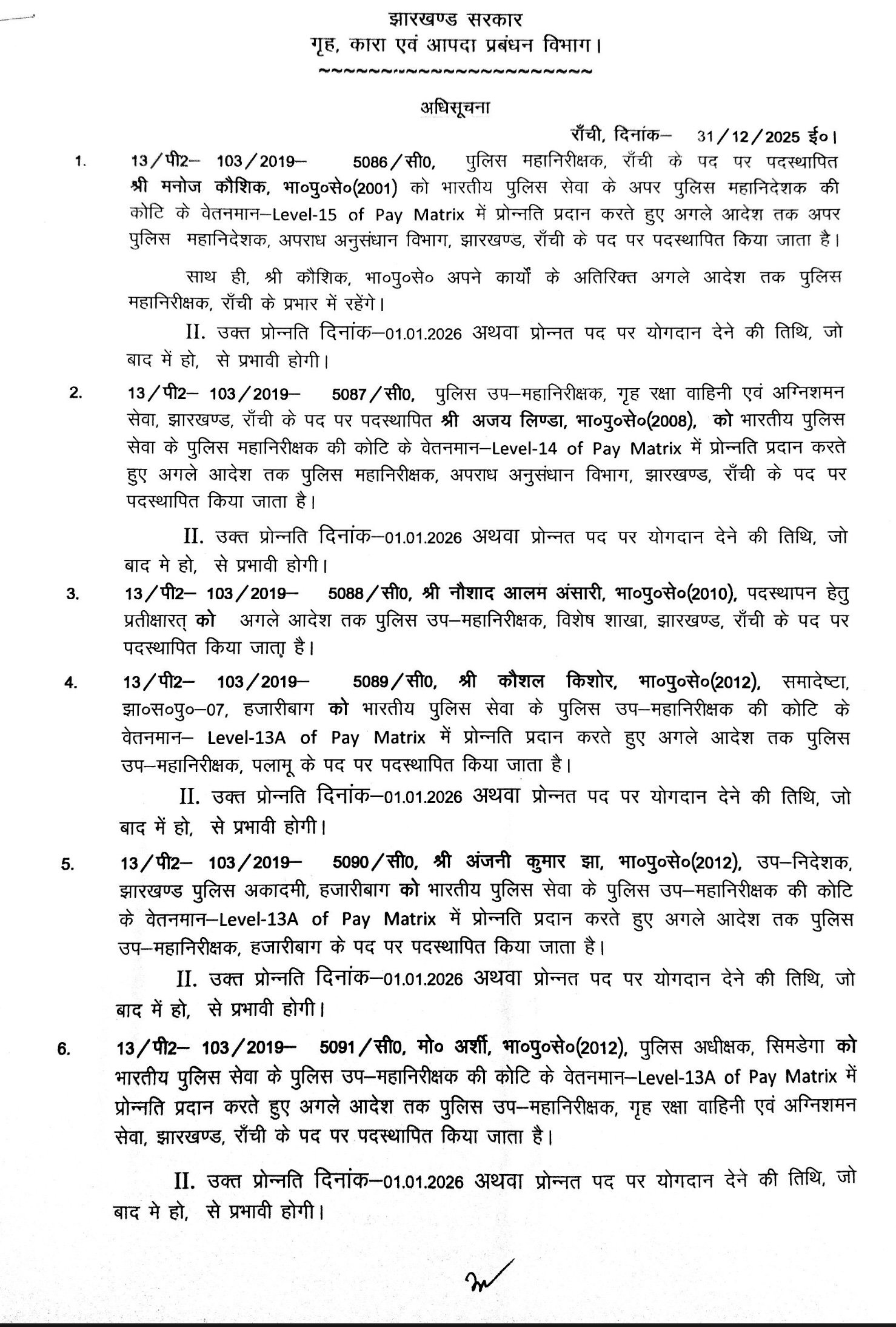2025 के आखिरी दिन बड़े पैमाने पर IAS अधिकारियों का तबादला-प्रोन्नति, अमिताभ कौशल बने उत्पाद सचिव 4 Untitledे