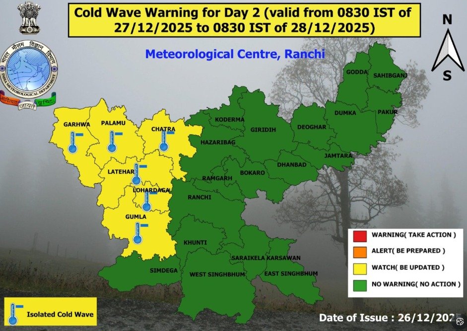 झारखंड में बर्फीली हवाओं ने बढ़ाई कनकनी, गुमला में पारा 2.8 डिग्री सेल्सियस तक पहुंचा, मौसम विभाग ने जारी किया अलर्ट 2 b 1