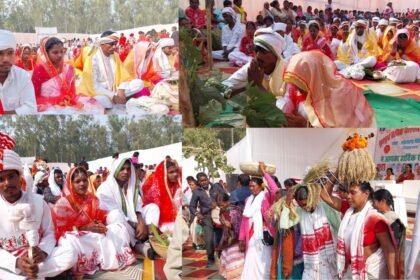 लोहरदगा में लिव-इन रिलेशनशिप में रहने वाले 116 जोड़ियों का हुआ सामूहिक विवाह, मिली सामाजिक मान्यता