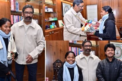 Hemant Soren meets Anushka Kumari