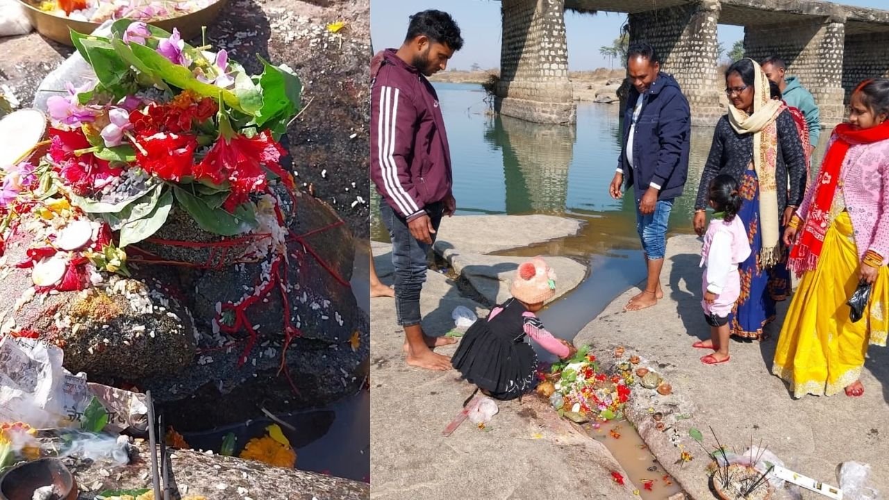 लोहरदगा के सिठियो में कोयल नदी तट पर स्वयंभू महादेव के दर्शन के लिए उमड़े श्रद्धालु, शिवलिंग के खंडित होने से भक्तों में आक्रोश