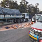 कोडरमा घाटी में मजदूरों से भरी ट्रैक्टर पलटी, एक की मौत, दर्जनभर घायल