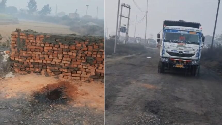हजारीबाग के केरेडारी में रातोंरात सड़क पर खड़ी कर दी दीवार, ट्रांसपोर्टिंग मार्ग पर यातायात ठप