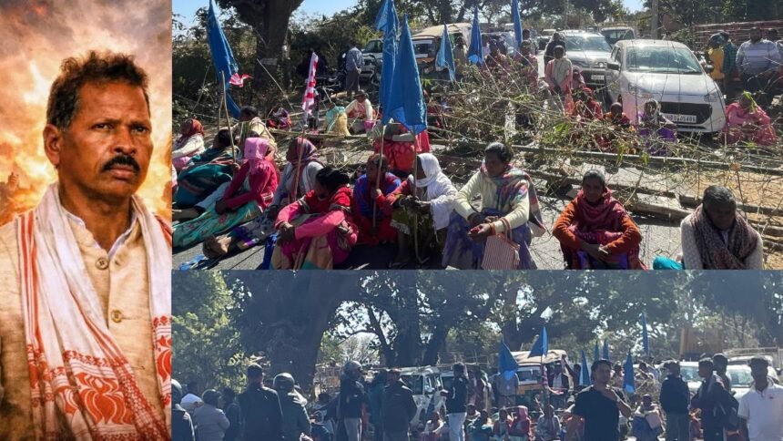 खूंटी बंद का दिखा व्यापक असर, पहड़ा राजा सोमा मुंडा की हत्या के विरोध में आदिवासी समाज के लोग उतरे सड़क पर