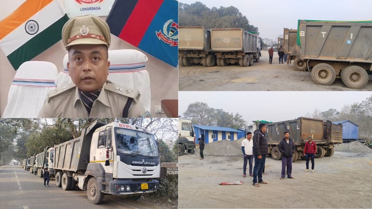 लोहरदगा में अवैध बालू कारोबार के खिलाफ बड़ी कार्रवाई, SP के आदेश पर BTIPL प्लांट में छापेमारी, 6 हाइवा जब्त
