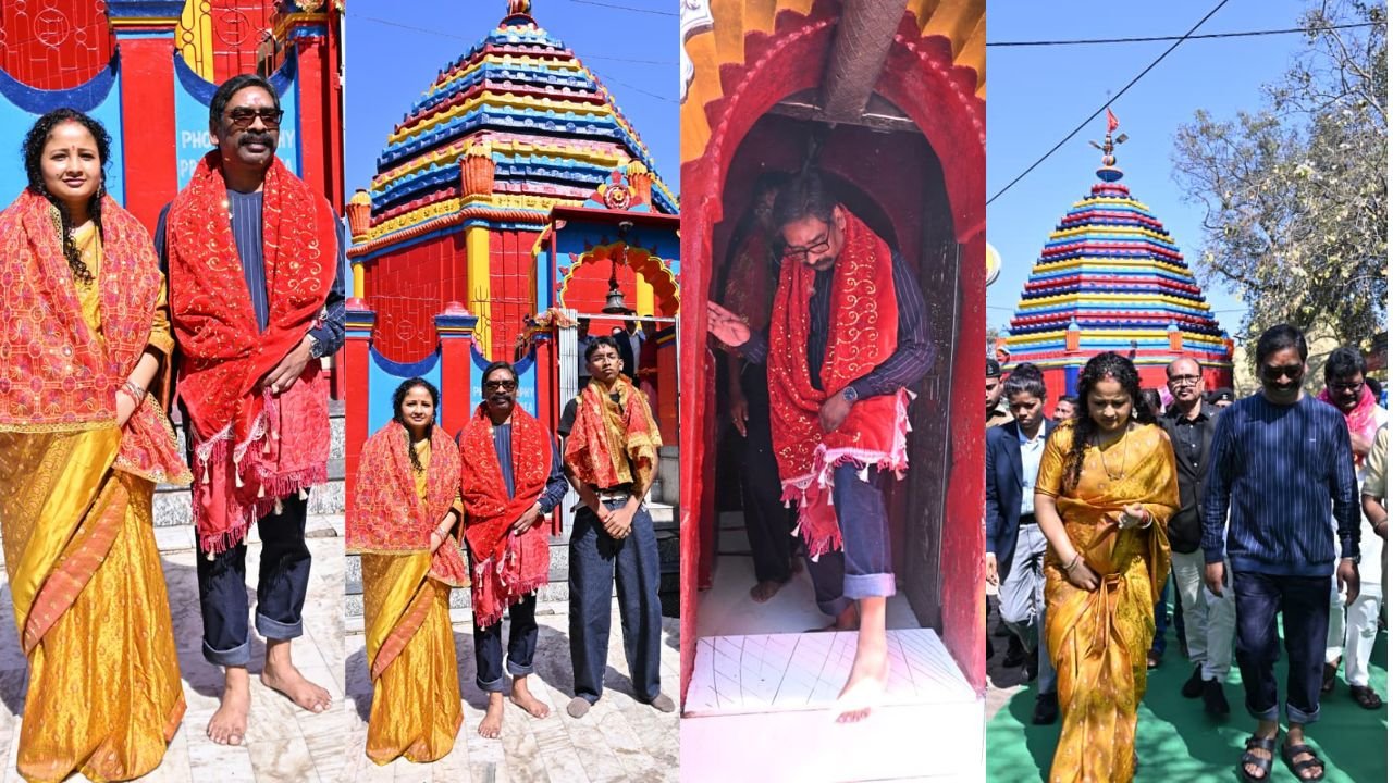 हेमंत सोरेन और कल्पना सोरेन शादी की सालगिरह के मौके पर पहुंचे रजरप्पा, मां छिन्नमस्तिका के मंदिर में बेटे के साथ की पूजा अर्चना