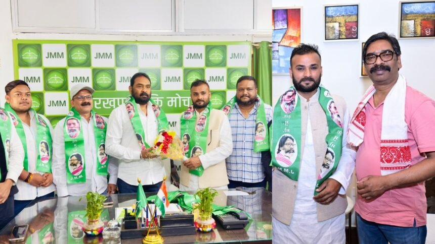 चतरा नगर परिषद के नवनिर्वाचित अध्यक्ष अताउर रहमान उर्फ बाबू खान ने ली JMM की सदस्यता, ज्वाइनिंग के बाद हेमंत सोरेन से की मुलाकात 1 Ataur Rehman alias Babu Khan with hemant soren