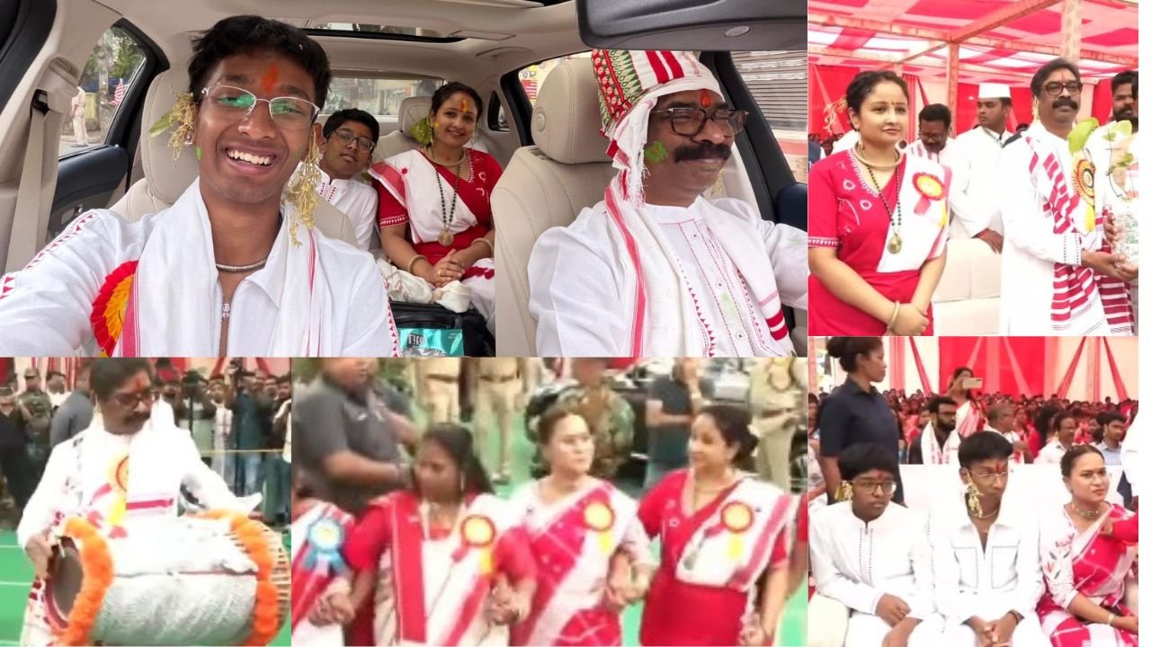 मुख्यमंत्री हेमंत सोरेन ने पत्नी और बेटे के साथ सिरमटोली सरना स्थल पर की पूजा अर्चना, परिवार के साथ निकल गए शहर भ्रमण पर