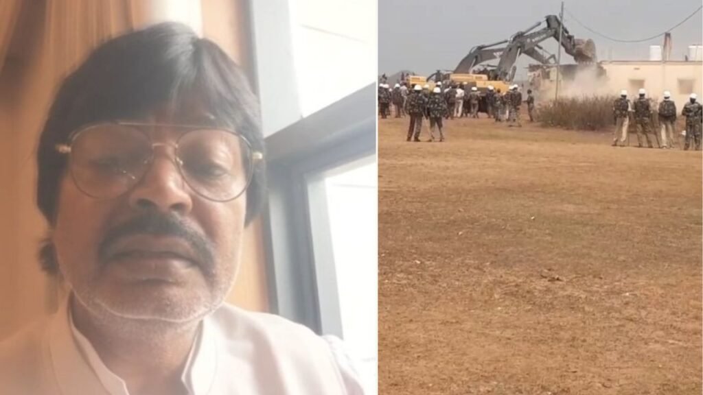 योगेंद्र साव के घर चला बुलडोजर, NTPC के खनन क्षेत्र में तोड़ा गया पूर्व मंत्री का आवास